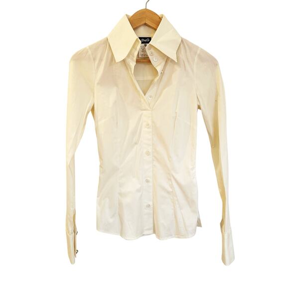 NEW Dolce & Gabbana White Button Down Blouse sz 24/38 - Picture 1 of 12